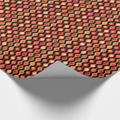 Retro Beat Muster Gelb Orange Geschenkpapier (Ecke)