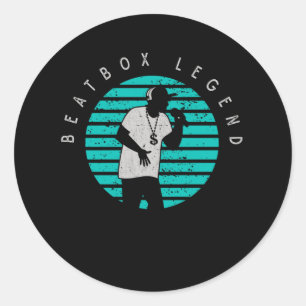Retro-Beatbox-Musiker Rap- und Hip-Hop-Musik Runder Aufkleber
