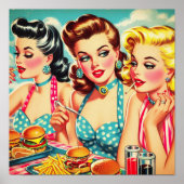 Retro Beauties Button Up Poster (Vorne)