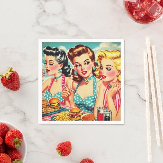 Retro Beauties Button Up Serviette (Beispiel)