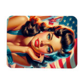 Retro Beautiful American Girl Magnet (Horizontal)