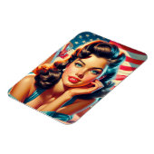 Retro Beautiful American Girl Magnet (Linke Seite)