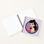 Retro Beautiful Woman Notebook Notizblock (Innenseite)