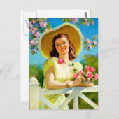 Retro Beauty 40 Postkarte (Vorne/Hinten)