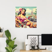 Retro Beauty Hispanic Girl Poster (Heimbüro)