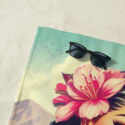 Retro Beauty Hispanic Girl Strandtuch (Beispiel)