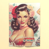 Retro Beauty Mexican Woman Seidenpapier