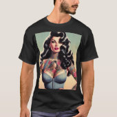 Retro Beauty Tattooot Button hoch T-Shirt (Vorderseite)