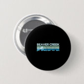 Retro Beaver Creek, Colorado Skilauf Button (Vorne & Hinten)