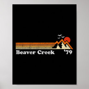 Retro Beaver Creek Ski Resort Colorado Snowboard S Poster