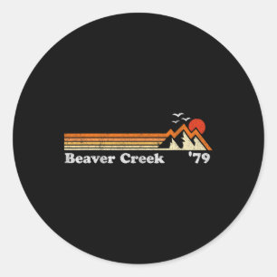 Retro Beaver Creek Ski Resort Colorado Snowboard S Runder Aufkleber