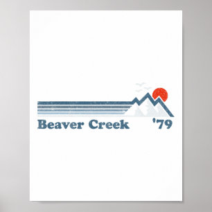 Retro Beaver Creek Skigebiet Colorado Snowboard S Poster