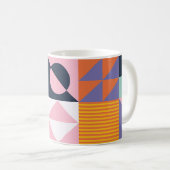 Retro-Becher Pop-Geometrie – Farbige Mitte des Jah Kaffeetasse (VorderseiteRechts)