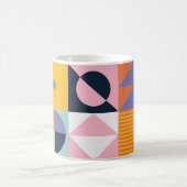 Retro-Becher Pop-Geometrie – Farbige Mitte des Jah Kaffeetasse (Mittel)