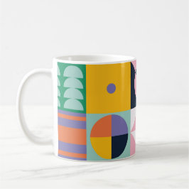 Retro-Becher Pop-Geometrie – Farbige Mitte des Jah Kaffeetasse