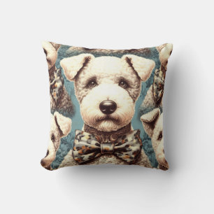 Retro Bedlington Terrier Illustration Kissen