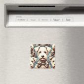 Retro Bedlington Terrier Illustration Magnet (In Situ (Geschirrspüler))