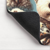 Retro Bedlington Terrier Illustration Mousepad (Ecke)