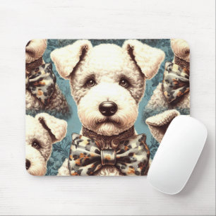 Retro Bedlington Terrier Illustration Mousepad