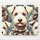 Retro Bedlington Terrier Illustration Mousepad (Vorne)