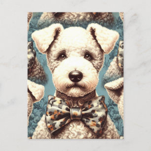 Retro Bedlington Terrier Illustration Postkarte