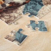 Retro Bedlington Terrier Illustration Puzzle (Seite)