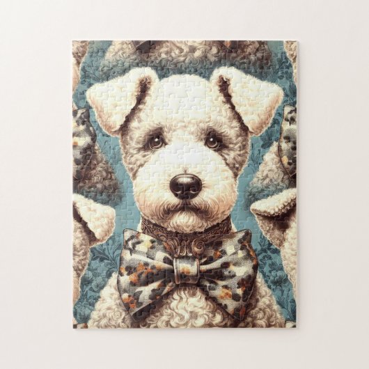 Retro Bedlington Terrier Illustration Puzzle (Vertikal)