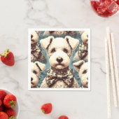 Retro Bedlington Terrier Illustration Serviette (Beispiel)