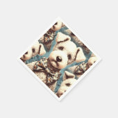 Retro Bedlington Terrier Illustration Serviette (Ecke)