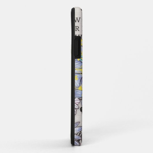 Retro Bee Floral Monogram iPhone Case (Hinten/Rechts)