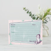 Retro Beehive Hairdo Rezept Karte (Stehend Vorderseite)