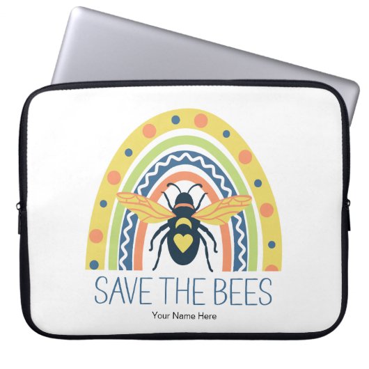 Retro Beekeeper Apiary Bio Honey Bee Rainbow Laptopschutzhülle (Vorderseite)