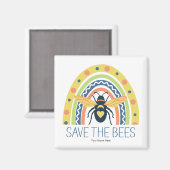 Retro Beekeeper Apiary Bio Honey Bee Rainbow Magnet (Vorderseite/Rückseite)