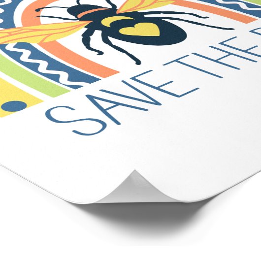 Retro Beekeeper Apiary Bio Honey Bee Rainbow Poster (Ecke)