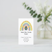 Retro Beekeeper Apiary Bio Honey Bee Rainbow Visitenkarte (Stehend Vorderseite)