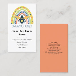 Retro Beekeeper Apiary Bio Honey Bee Rainbow Visitenkarte