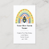 Retro Beekeeper Apiary Bio Honey Bee Rainbow Visitenkarte (Vorderseite)