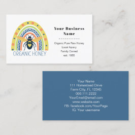 Retro Beekeeper Apiary Bio Honey Bee Rainbow Visitenkarte