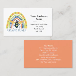 Retro Beekeeper Apiary Bio Honey Bee Rainbow Visitenkarte