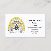 Retro Beekeeper Apiary Bio Honey Bee Rainbow Visitenkarte (Vorderseite)