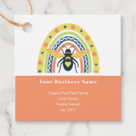 Retro Beekeeper Honey Bee Rainbow Color Block Geschenkanhänger