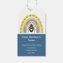 Retro Beekeeper Honey Bee Rainbow Color Block Geschenkanhänger