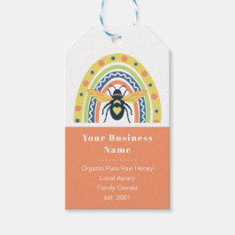 Retro Beekeeper Honey Bee Rainbow Color Block Geschenkanhänger