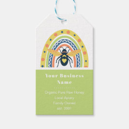 Retro Beekeeper Honey Bee Rainbow Color Block Geschenkanhänger
