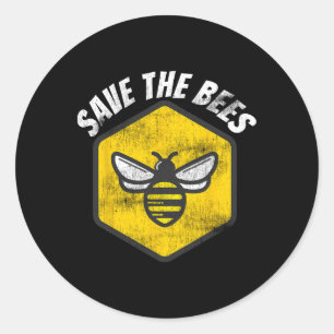 Retro Beekeeper Honeybeeness Gerettet Die Bienen E Runder Aufkleber