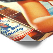 Retro Beer Country Girl Poster (Ecke)