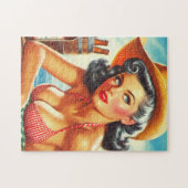 Retro Beer Country Girl Puzzle (Horizontal)