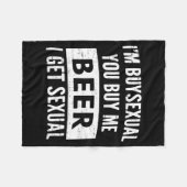 Retro Beer Funny I'm Buyual You Buy Me Beer I Get Fleecedecke (Vorderseite (Horizontal))