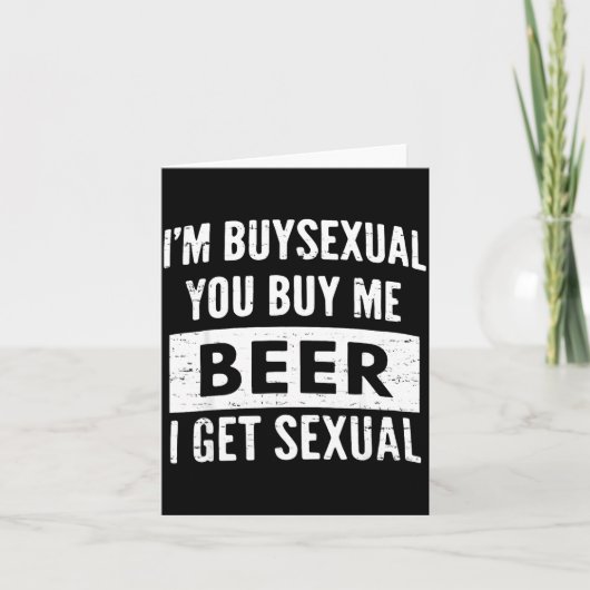 Retro Beer Funny I'm Buyual You Buy Me Beer I Get Karte (Vorderseite)