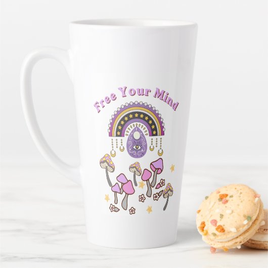 Retro Befreie deinen Geist Milchtasse (Beispiel)